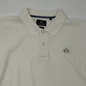 La Martina Ruta Nacional 40 Polo Shirt Mens XXL White Slim Fit Argentina Cotton